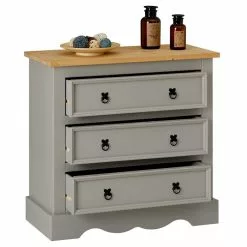 IDIMEX Kommode TEQUILA, Kiefer Massiv Grau/braun, Mit 3 Schubladen, Mexiko -Sideboards Verkäufe 80812 2
