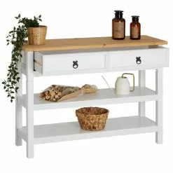 IDIMEX Konsole TEQUILA, Kiefer Massiv Weiß/braun, Mit 1 Schubladen Und 2 Ablageflächen, Mexiko -Sideboards Verkäufe 80876 2