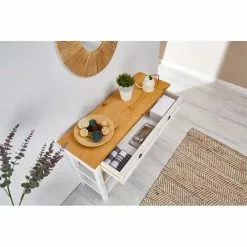 IDIMEX Konsole TEQUILA, Kiefer Massiv Weiß/braun, Mit 1 Schubladen Und 2 Ablageflächen, Mexiko -Sideboards Verkäufe 80876 A3