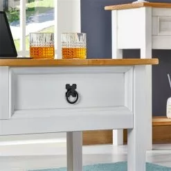 IDIMEX Couchtisch TEQUILA, Kiefer Massiv Weiß/braun, Mit 2 Schubladen, Mexiko -Sideboards Verkäufe 80887 AC5