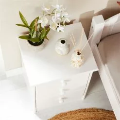 IDIMEX Nachttisch RONDO Mit 3 Schubladen, Kiefer In Weiß -Sideboards Verkäufe 8102 AC3