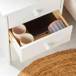 IDIMEX Nachttisch RONDO Mit 3 Schubladen, Kiefer In Weiß -Sideboards Verkäufe 8102 AC4