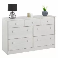 IDIMEX Sideboard RONDO, Kiefer Massiv Mit 7 Schubladen In Weiß