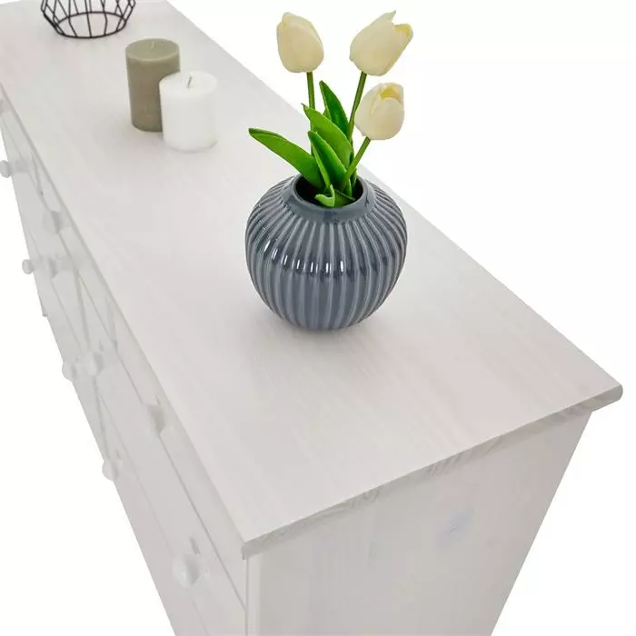 IDIMEX Sideboard RONDO, Kiefer Massiv Mit 7 Schubladen In Weiß 5 IDIMEX Sideboard RONDO, Kiefer Massiv Mit 7 Schubladen In Weiß – Bild 5