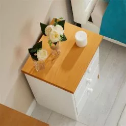 IDIMEX Nachttisch RONDO Mit 3 Schubladen, Kiefer In Weiß/braun -Sideboards Verkäufe 8110 AC3