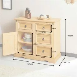 IDIMEX Mexico Kommode TEQUILA, Kiefer Massiv Mit 4 Schubladen -Sideboards Verkäufe 81210 A0 4N