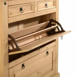 IDIMEX Schuhschrank TEQUILA, Kiefer Massiv, 2 Klappen Und Schubladen, Mexiko -Sideboards Verkäufe 81315 3