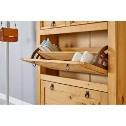IDIMEX Schuhschrank TEQUILA, Kiefer Massiv, 2 Klappen Und Schubladen, Mexiko -Sideboards Verkäufe 81315 A5