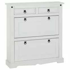 IDIMEX Schuhschrank TEQUILA, Kiefer Massiv, 2 Klappen Und Schubladen, Mexiko