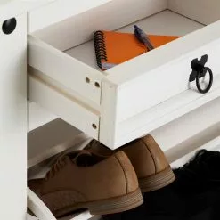 IDIMEX Schuhschrank TEQUILA, Kiefer Massiv, 2 Klappen Und Schubladen, Mexiko -Sideboards Verkäufe 81320 4