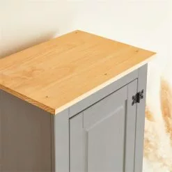 IDIMEX Schuhschrank TEQUILA, Kiefer Massiv Grau/braun, Mit 2 Schubladen Und 8 Fächer, Mexiko -Sideboards Verkäufe 81326 AC4