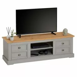 IDIMEX TV Lowboard KENT In Grau/braun, Kiefer Massiv