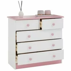 IDIMEX Kommode RONDO Mit 5 Schubladen In Weiß/rosa 6 IDIMEX Kommode RONDO Mit 5 Schubladen In Weiß/rosa -Sideboards Verkäufe 8205 2