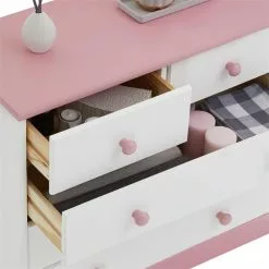 IDIMEX Kommode RONDO Mit 5 Schubladen In Weiß/rosa 7 IDIMEX Kommode RONDO Mit 5 Schubladen In Weiß/rosa -Sideboards Verkäufe 8205 3