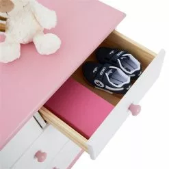 IDIMEX Sideboard RONDO, Kiefer Massiv Mit 7 Schubladen In Weiß/rosa -Sideboards Verkäufe 8207 3 N1