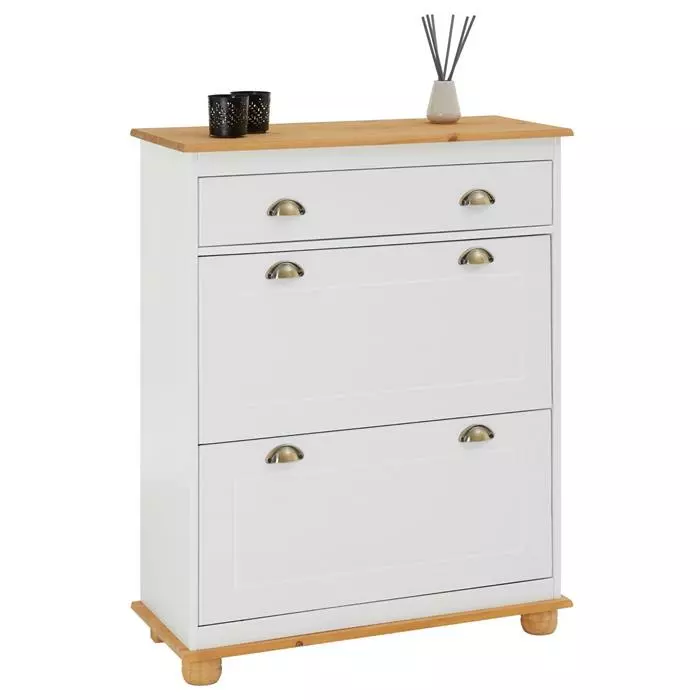 IDIMEX Schuhkipper COLMAR In Weiß/braun Mit 2 Klappen 1 IDIMEX Schuhkipper COLMAR In Weiß/braun Mit 2 Klappen