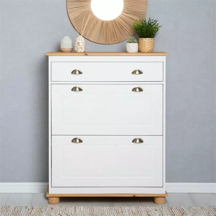 IDIMEX Schuhkipper COLMAR In Weiß/braun Mit 2 Klappen 2 IDIMEX Schuhkipper COLMAR In Weiß/braun Mit 2 Klappen – Bild 2