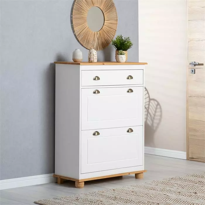 IDIMEX Schuhkipper COLMAR In Weiß/braun Mit 2 Klappen 5 IDIMEX Schuhkipper COLMAR In Weiß/braun Mit 2 Klappen – Bild 5