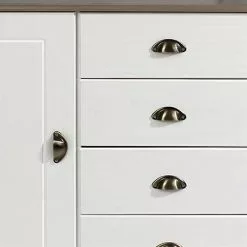 IDIMEX Sideboard COLMAR, Kiefer Massiv Weiß/taupe, Mit 2 Türen Und 4 Schubladen -Sideboards Verkäufe 8327 4