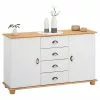 IDIMEX Sideboard COLMAR, Kiefer Massiv Weiß/braun, Mit 2 Türen Und 4 Schubladen