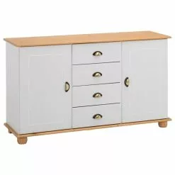 IDIMEX Sideboard COLMAR, Kiefer Massiv Weiß/braun, Mit 2 Türen Und 4 Schubladen -Sideboards Verkäufe 8329 3 N3