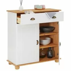 IDIMEX Kommode Vertiko COLMAR Kiefer Massiv Weiß/braun -Sideboards Verkäufe 8338 2