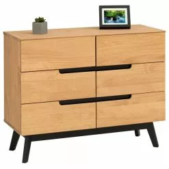 IDIMEX Sideboard TIBOR Mit 6 Schubladen, Braun