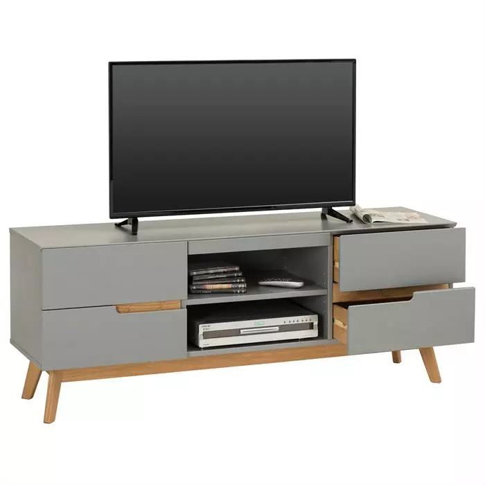 IDIMEX TV Lowboard TIBOR In Grau, Kiefer Massiv 2 IDIMEX TV Lowboard TIBOR In Grau, Kiefer Massiv – Bild 2