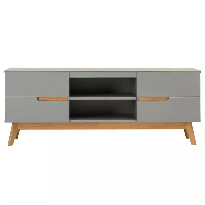 IDIMEX TV Lowboard TIBOR In Grau, Kiefer Massiv 3 IDIMEX TV Lowboard TIBOR In Grau, Kiefer Massiv – Bild 3