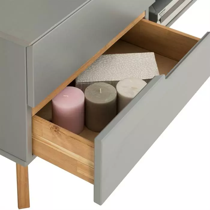 IDIMEX TV Lowboard TIBOR In Grau, Kiefer Massiv 4 IDIMEX TV Lowboard TIBOR In Grau, Kiefer Massiv – Bild 4