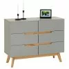 IDIMEX Sideboard TIBOR Mit 6 Schubladen, Grau