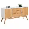 IDIMEX Sideboard TIVOLI, Kiefer Massiv Weiß, 2 Türen Und 3 Schubladen