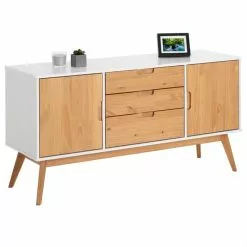 IDIMEX Sideboard TIVOLI, Kiefer Massiv Weiß, 2 Türen Und 3 Schubladen
