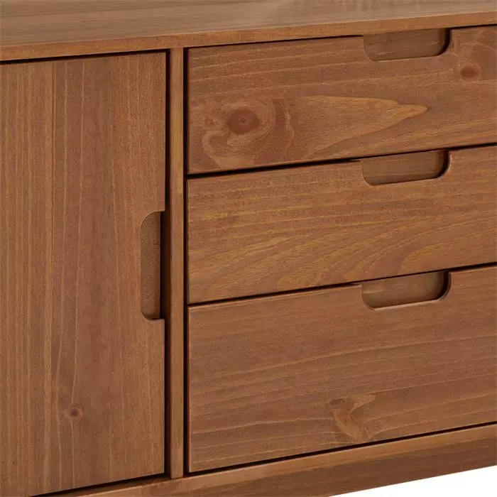IDIMEX Sideboard TIVOLI, Kiefer Massiv Kastanie, Mit 2 Türen 3 Schubladen 4 IDIMEX Sideboard TIVOLI, Kiefer Massiv Kastanie, Mit 2 Türen 3 Schubladen – Bild 4