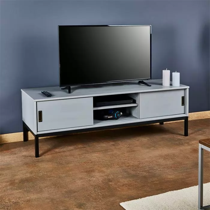 IDIMEX TV Lowboard SELMA In Grau, Kiefer Massiv 2 IDIMEX TV Lowboard SELMA In Grau, Kiefer Massiv – Bild 2