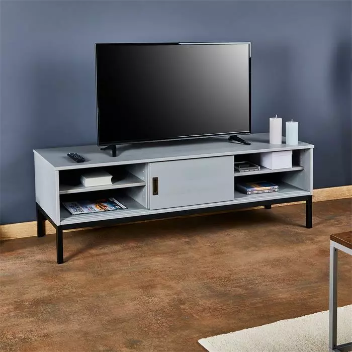 IDIMEX TV Lowboard SELMA In Grau, Kiefer Massiv 3 IDIMEX TV Lowboard SELMA In Grau, Kiefer Massiv – Bild 3