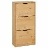 IDIMEX Schuhschrank BASIL Mit 3 Kipper In Braun, Kiefer Massiv