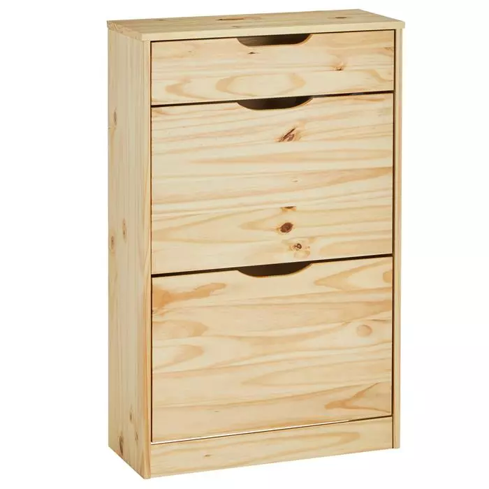 IDIMEX Schuhkipper BASIL Mit 2 Kipper Und In Natur, Kiefer Massiv 1 IDIMEX Schuhkipper BASIL Mit 2 Kipper Und In Natur, Kiefer Massiv