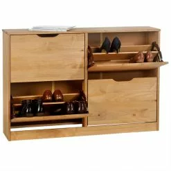 Sideboards Verkäufe 13 IDIMEX Schuhschrank BASIL Mit 2x2 Kippern In Honigfarben, Kiefer Massiv