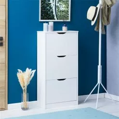 IDIMEX Schuhschrank BASIL Mit 3 Kipper In Weiß, Kiefer Massiv -Sideboards Verkäufe 84010 A0 3N