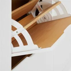 IDIMEX Schuhschrank BASIL Mit 2x2 Kippern In Weiß/braun, Kiefer Massiv -Sideboards Verkäufe 84014 2