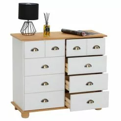 IDIMEX Schubladenschrank COLMAR, Kiefer Massiv Weiß/braun, Mit 8 Schubladen -Sideboards Verkäufe 84029 3