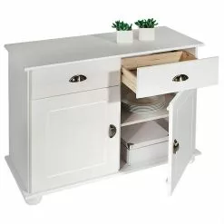 IDIMEX Kommode COLMAR, Kiefer Massiv Weiß, Mit 2 Türen Und Schubladen -Sideboards Verkäufe 8409 3