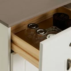 IDIMEX Kommode COLMAR, Kiefer Massiv Weiß/taupe, Mit 2 Türen Und Schubladen -Sideboards Verkäufe 8411 4