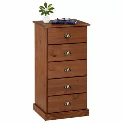 IDIMEX Kommode PARIS Mit 5 Schubladen Und Muschelgriffe Kastanienfarben