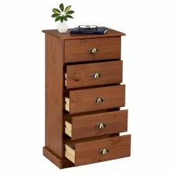 IDIMEX Kommode PARIS Mit 5 Schubladen Und Muschelgriffe Kastanienfarben -Sideboards Verkäufe 84126 1 N1
