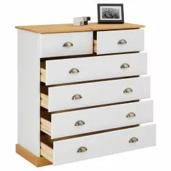 IDIMEX Schubladenschrank PARIS Aus Massiver Kiefer In Weiß/braun Mit 6 Schubladen -Sideboards Verkäufe 84128 2
