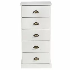 IDIMEX Kommode PARIS Mit 5 Schubladen Und Muschelgriffe In Weiß