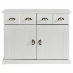 IDIMEX Kommode PARIS Aus Kiefer Massiv In Weiß Mit 2 Schubladen Und Türen