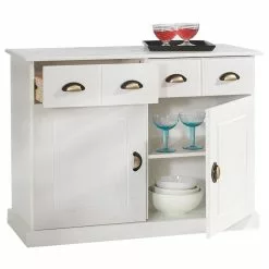 IDIMEX Kommode PARIS Aus Kiefer Massiv In Weiß Mit 2 Schubladen Und Türen -Sideboards Verkäufe 84134 2